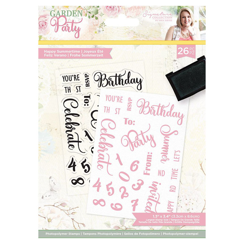 (image for) Sara Signature Stamp Set, Garden Party - Happy Summertime