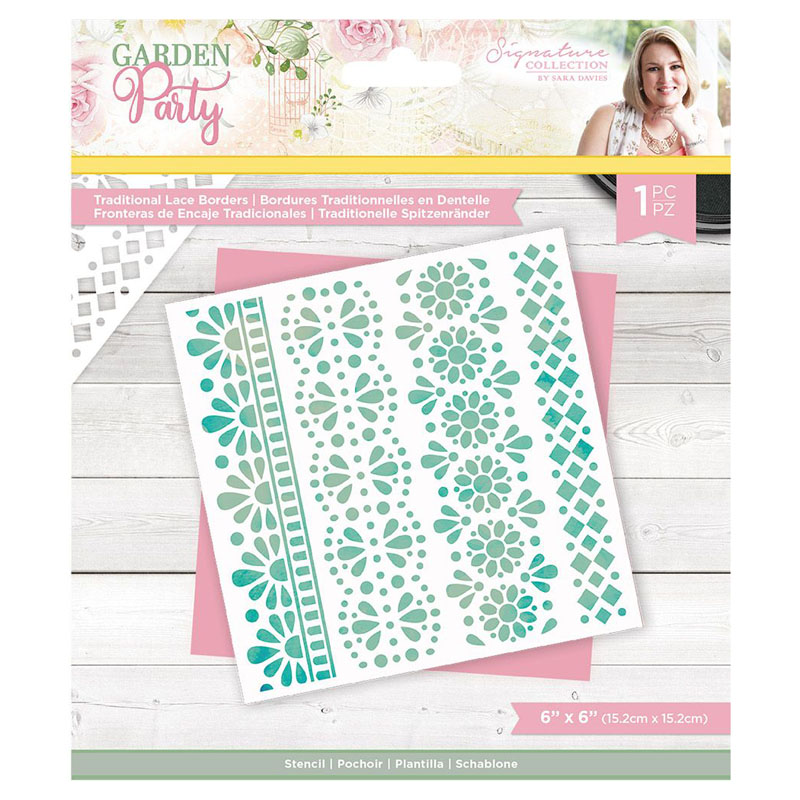 (image for) Sara Signature Stencil, Garden Party - Traditional Lace Borders
