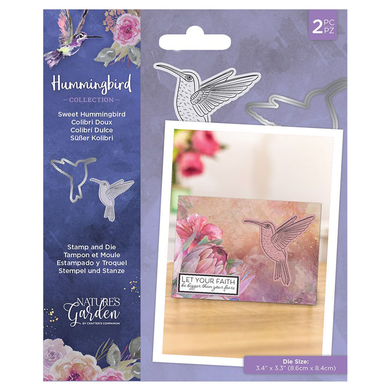 (image for) Nature's Garden Cutting Die & Stamp Set, Hummingbird - Sweet Hummingbird