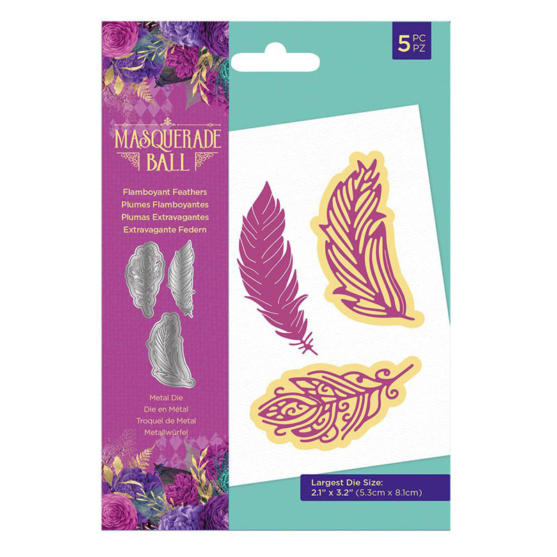 Crafters Companion Cutting Die, Masquerade Ball - Flamboyant Feathers