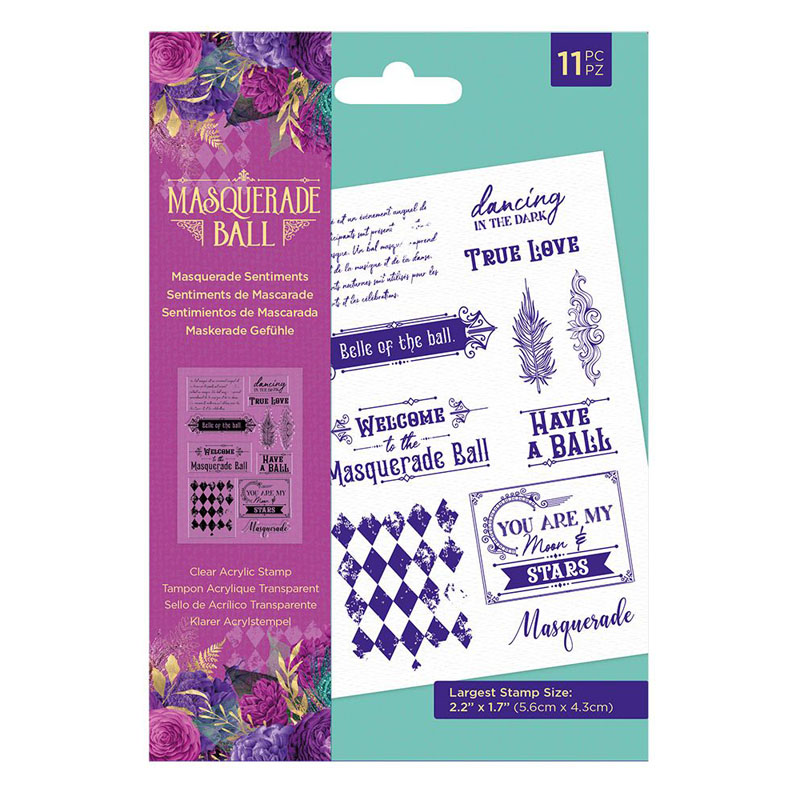 (image for) Crafters Companion Stamp Set, Masquerade Ball - Masquerade Sentiments