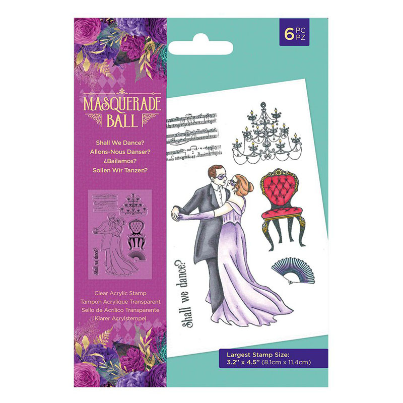 Crafters Companion Stamp Set, Masquerade Ball - Shall We Dance