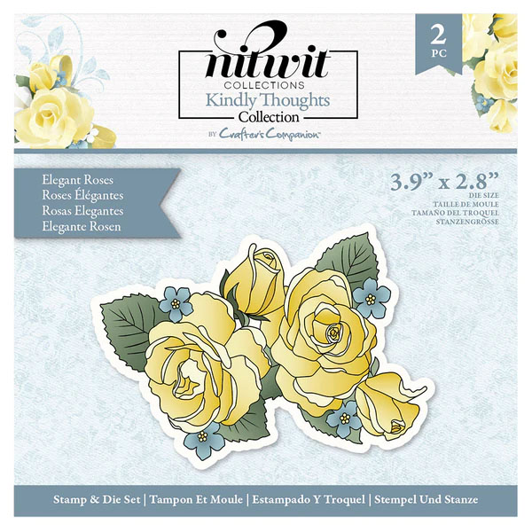Nitwit Cutting Die & Stamp Set, Kindly Thoughts - Elegant Roses