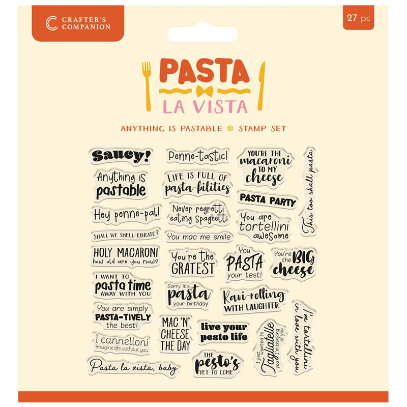 (image for) Crafters Companion Stamp Set, Pasta La Vista - Anything Is Pastable