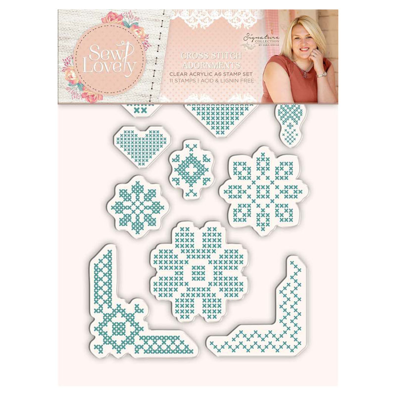 (image for) Sara Signature Stamp Set, Sew Lovely - Cross Stitch Adornments