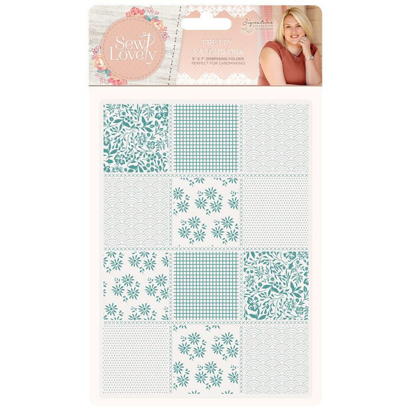 Sara Signature Embossing Folder, Sew Lovely - Pretty Patchwork
