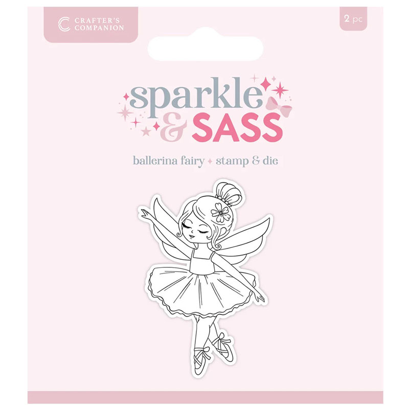 (image for) Crafters Companion Die & Stamp Set, Sparkle & Sass - Ballerina Fairy