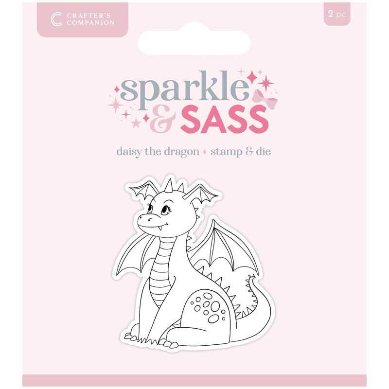 (image for) Crafters Companion Die & Stamp Set, Sparkle & Sass - Daisy The Dragon