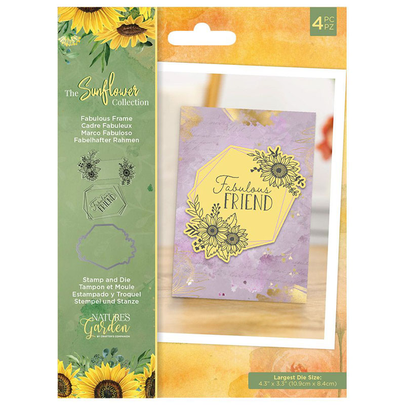 (image for) Nature's Garden Cutting Die & Stamp Set, Sunflower - Fabulous Frame