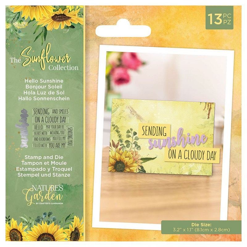 (image for) Nature's Garden Cutting Die & Stamp Set, Sunflower - Hello Sunshine