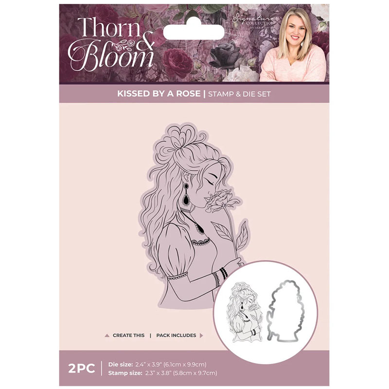 Sara Signature Cutting Die & Stamp Set, Thorn & Bloom - Kissed By A Rose (image for) Sara Signature Cutting Die & Stamp Set, Thorn & Bloom - Kissed By A Rose