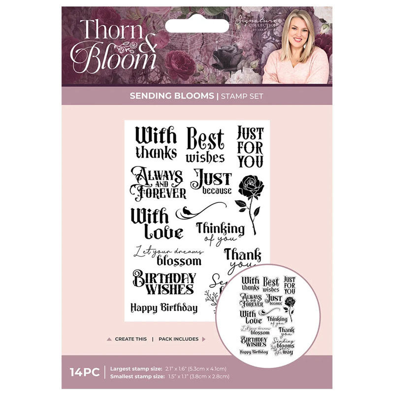 Sara Signature Stamp Set, Thorn & Bloom - Sending Blooms (image for) Sara Signature Stamp Set, Thorn & Bloom - Sending Blooms