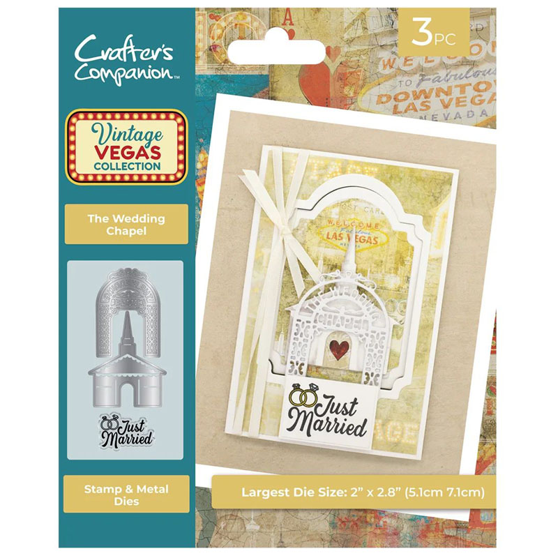 (image for) Crafters Companion Die & Stamp Set, Vintage Vegas - The Wedding Chapel