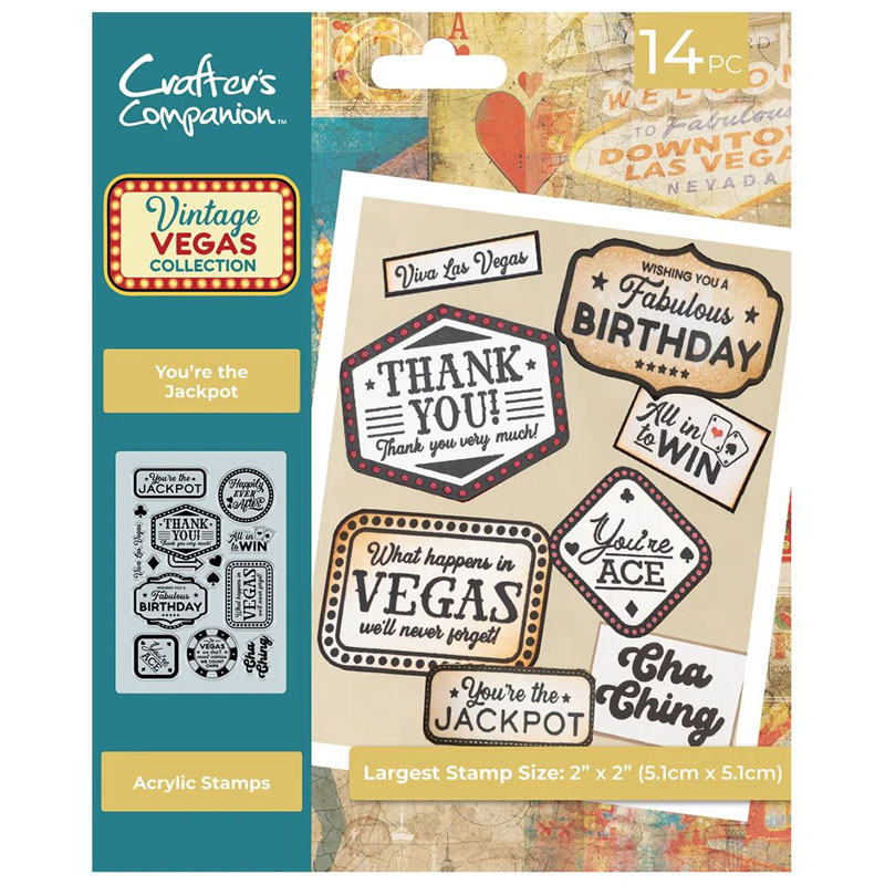 (image for) Crafters Companion Stamp Set, Vintage Vegas - You're The Jackpot