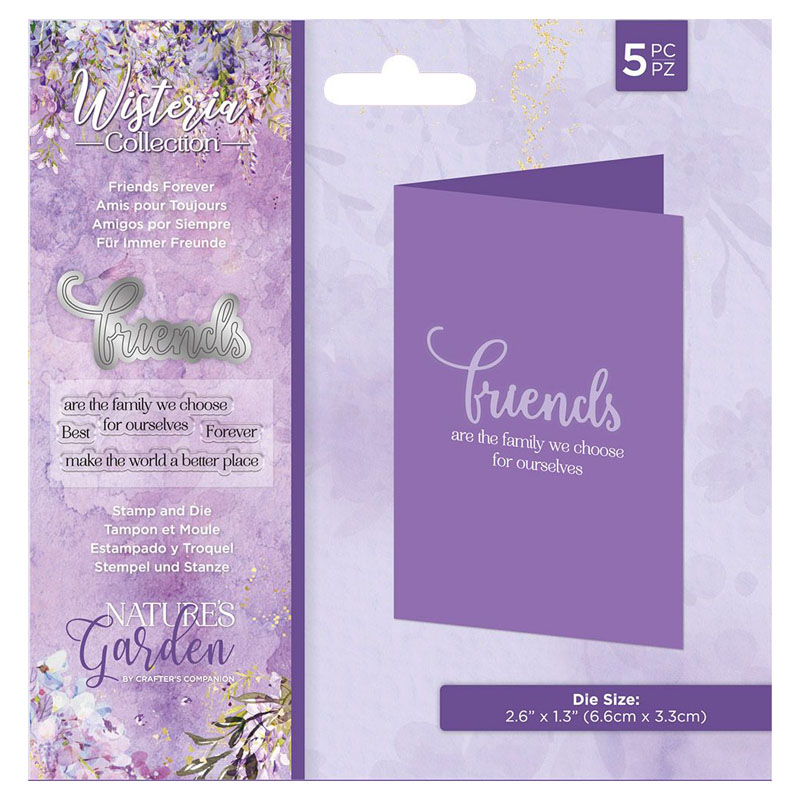 (image for) Nature's Garden Cutting Die & Stamp Set, Wisteria - Friends Forever