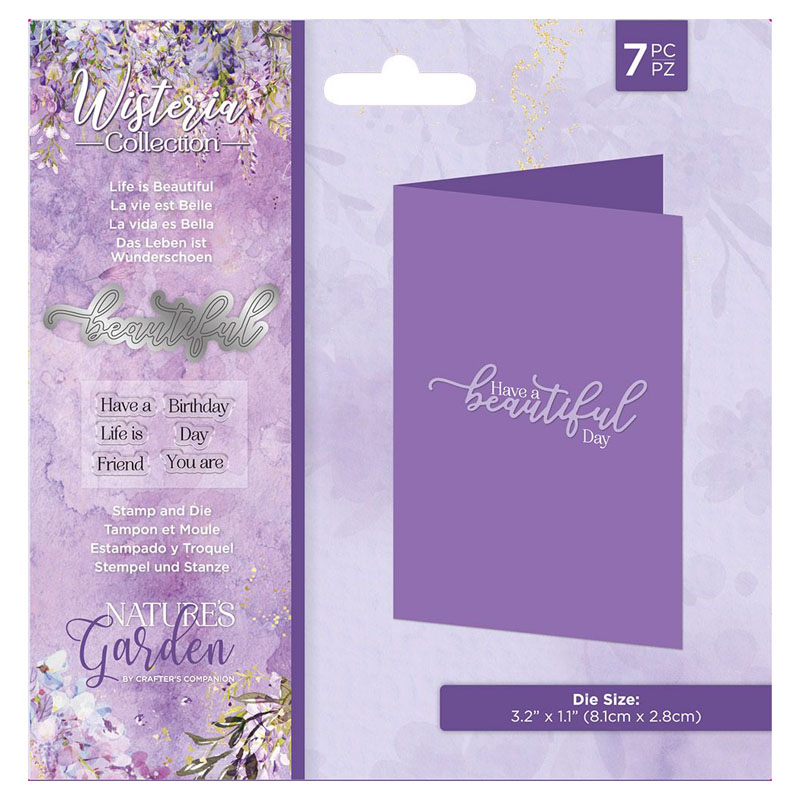 (image for) Nature's Garden Cutting Die & Stamp Set, Wisteria - Life Is Beautiful