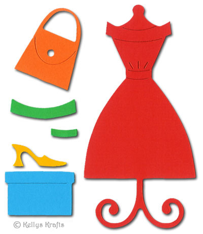 Dress on Stand + Accessories, Bright Shades