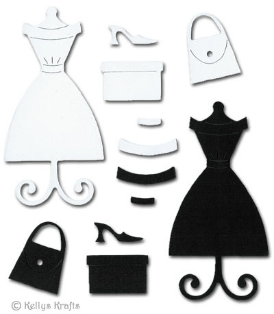 Dress on Stand + Accessories, Black/White