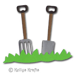 Garden Fork + Spade with Grass Crafting Kit