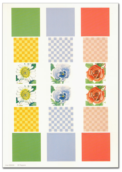 Die Cut 3D Topper A4 Sheet - Floral Designs (226)