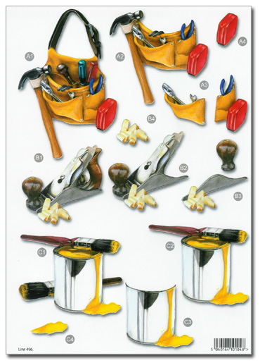 Die Cut 3D Decoupage A4 Sheet - DIY Tools (496)