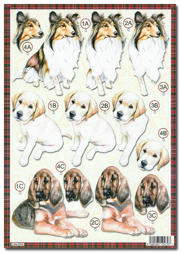 Die Cut 3D Decoupage A4 Sheet - Dogs/Pets (616)