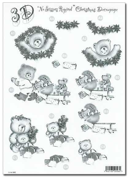 (image for) Die Cut 3D Monochrome Christmas Decoupage (640)
