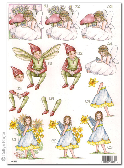Die Cut 3D Decoupage A4 Sheet - Forever Fairies (869)