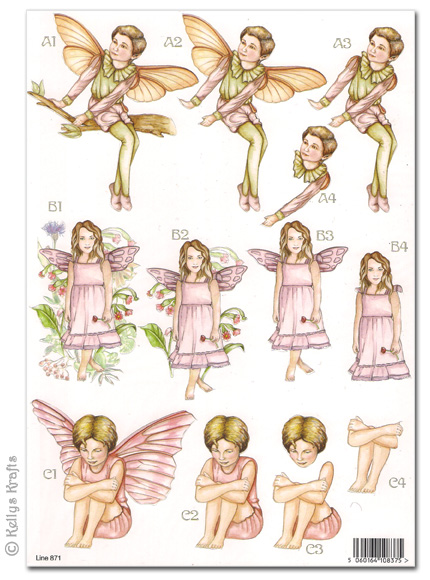 Die Cut 3D Decoupage A4 Sheet - Forever Fairies (871)