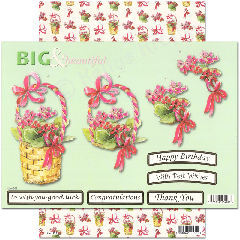 Die Cut 3D Decoupage A4 Set - Big & Beautiful, Floral (561)