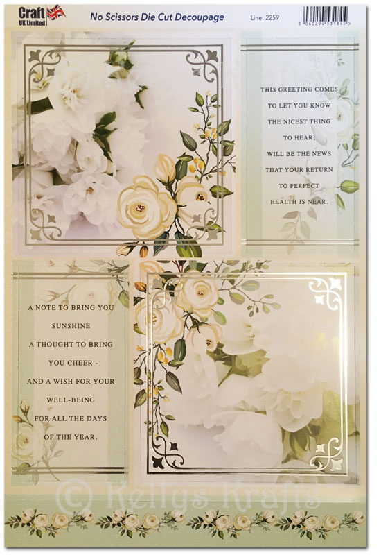 Die Cut Topper A4 Sheet - Floral/Flowers (2259)