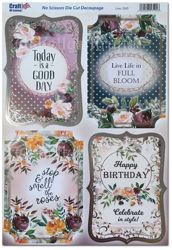 Die Cut Topper A4 Sheet - Floral/Flowers (2265)