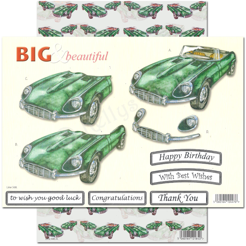 Die Cut 3D Decoupage A4 Set - Big & Beautiful, Car (568)
