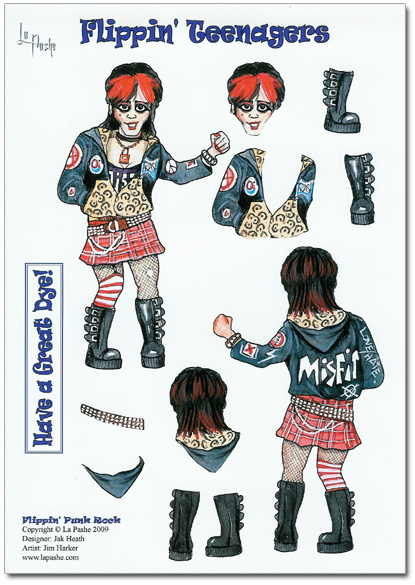 Decoupage A4 Sheet - Flippin' Punk Rock, by La Pashe