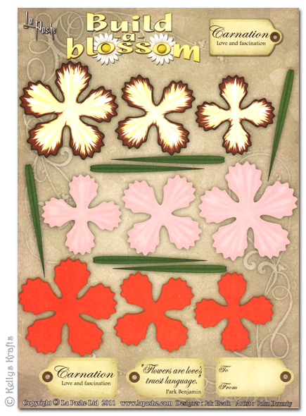 Decoupage A4 Sheet - Build A Blossom, Carnation