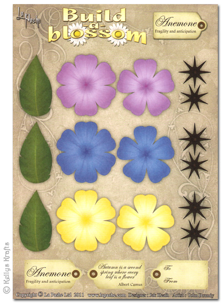 Decoupage A4 Sheet - Build A Blossom, Anemone