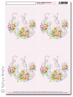 3D Decoupage A4 Motif Sheet - Wedding Horseshoes (045)