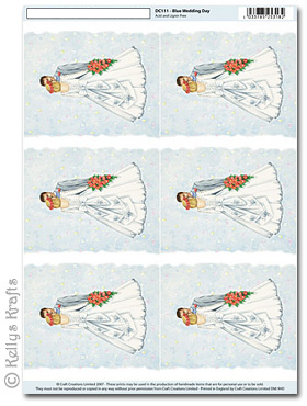 (image for) 3D Decoupage A4 Motif Sheet - Wedding Day, Blue (111)