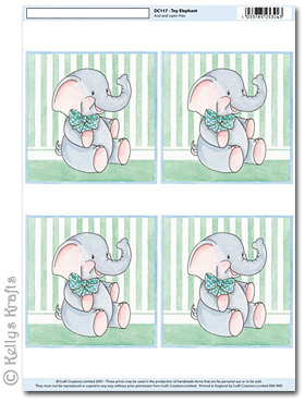 3D Decoupage A4 Motif Sheet - Toy Elephant, Large (117)