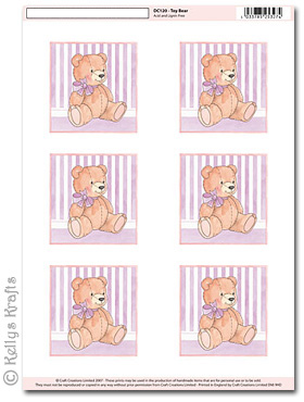 (image for) 3D Decoupage A4 Motif Sheet - Toy Teddy Bear, Small (120)