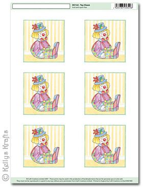 (image for) 3D Decoupage A4 Motif Sheet - Toy Clown, Small (122)