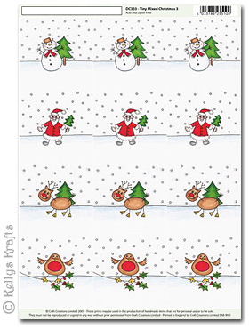 3D Decoupage A4 Motif Sheet - Mixed Christmas Images, Small (303)