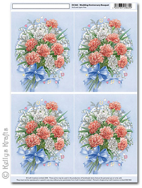 3D Decoupage A4 Motif Sheet - Wedding/Anniversary Bouquet (360)
