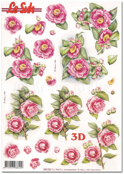 Die Cut 3D Decoupage A4 Sheet - Floral (680001)