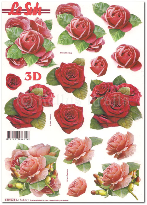 Die Cut 3D Decoupage A4 Sheet - Floral (680004)