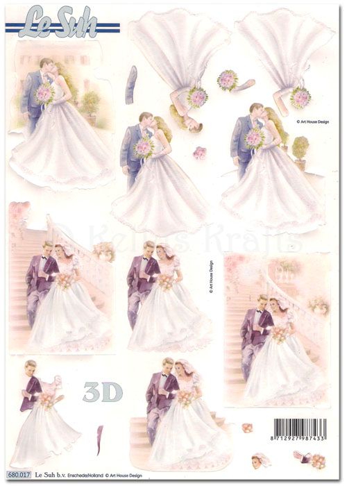 Die Cut 3D Decoupage A4 Sheet - Wedding (680017)