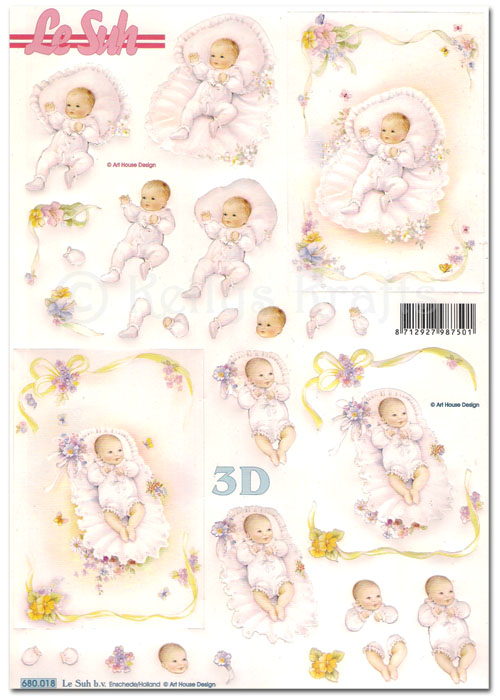 Die Cut 3D Decoupage A4 Sheet - Baby (680018)