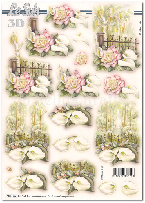 Die Cut 3D Decoupage A4 Sheet - Floral (680039)