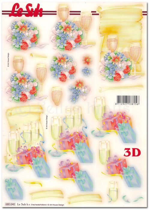 Die Cut 3D Decoupage A4 Sheet - Celebration (680040)