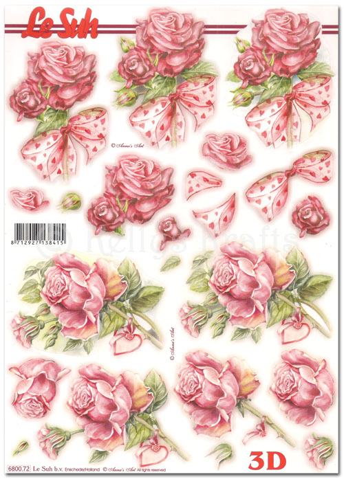 Die Cut 3D Decoupage A4 Sheet - Floral (680072)